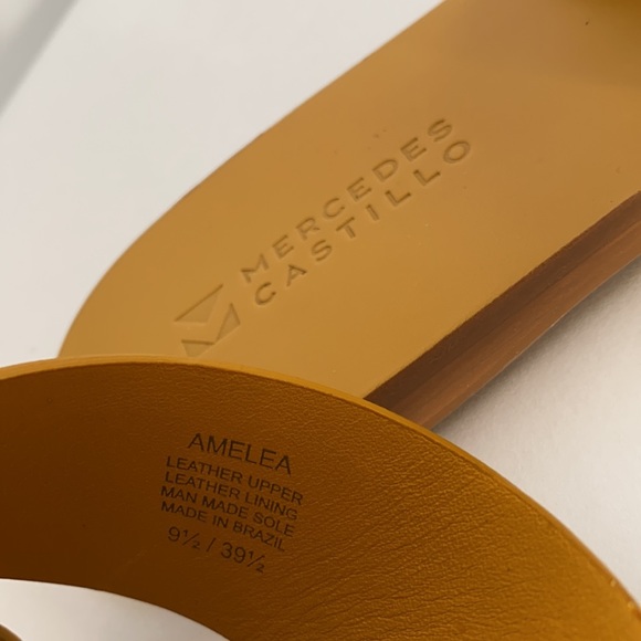 Mercedes Castillo Amelea flat sandal in Mustard - Picture 6 of 9